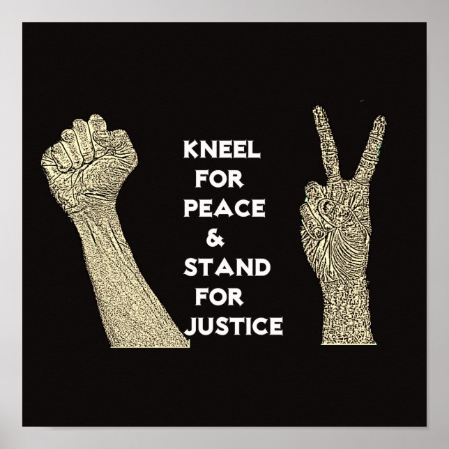 Póster Kneel por la paz y la justicia (Frente)