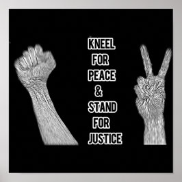 Póster Kneel por la paz y la justicia