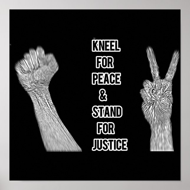 Póster Kneel por la paz y la justicia (Frente)