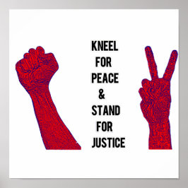 Póster Kneel por la paz y la justicia