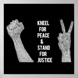 Póster Kneel por la paz y la justicia