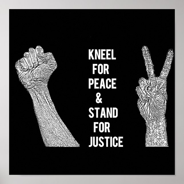 Póster Kneel por la paz y la justicia (Frente)