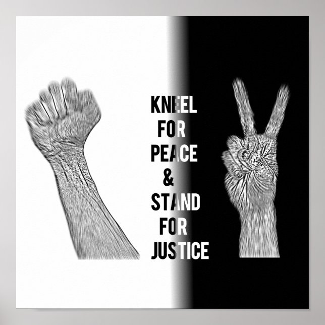 Póster Kneel por la paz y la justicia (Frente)