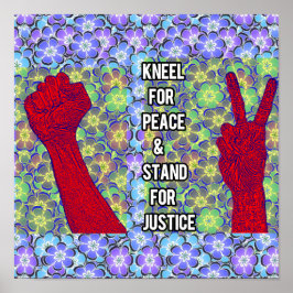 Póster Kneel por la paz y la justicia