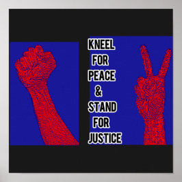 Póster Kneel por la paz y la justicia
