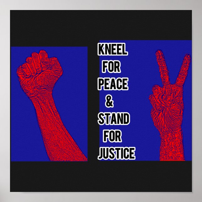 Póster Kneel por la paz y la justicia (Frente)