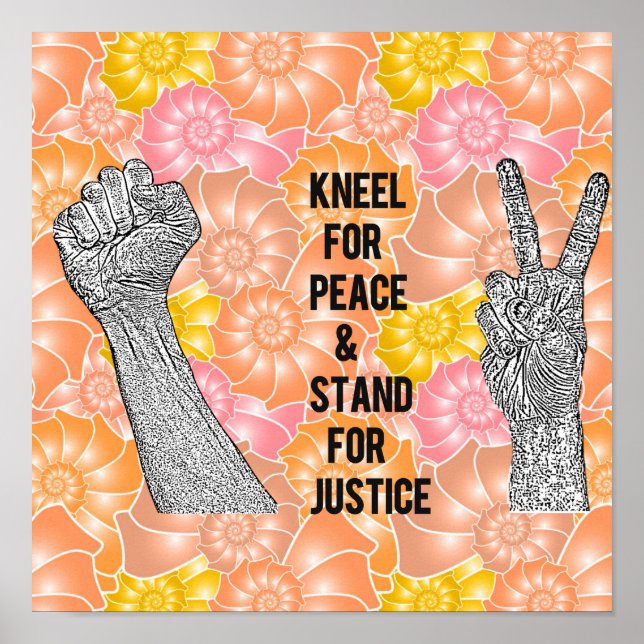 Póster Kneel por la paz y la justicia (Frente)