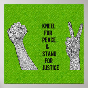 Póster Kneel por la paz y la justicia