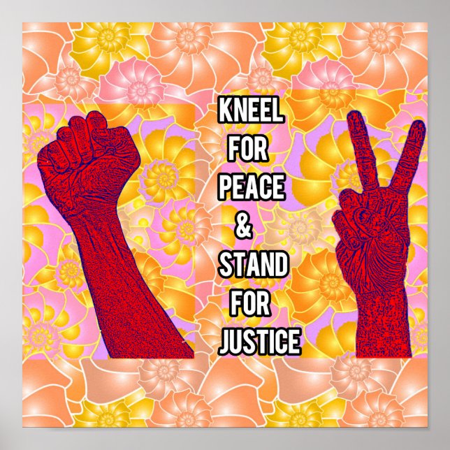 Póster Kneel por la paz y la justicia (Frente)