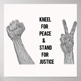 Póster Kneel por la paz y la justicia