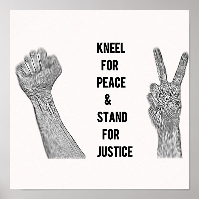Póster Kneel por la paz y la justicia (Frente)