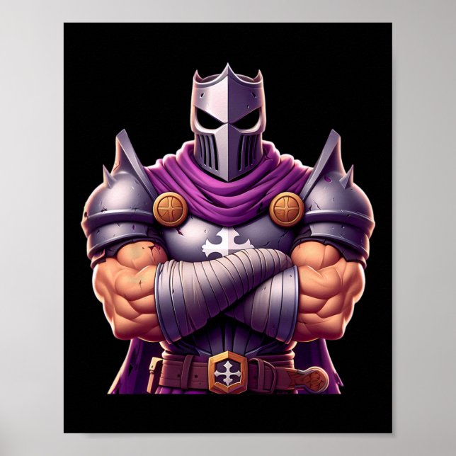 Póster Knight Flexing Muscles Fan Lover Bodybuilding Gym (Frente)