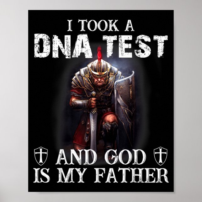 Póster Knight Templar Christian Warrior Dna God Is My Fat (Frente)