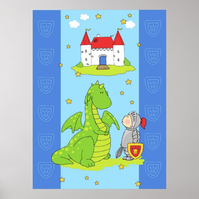 Póster Knight y Dragon (Frente)