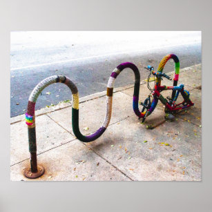 Póster Knitted Bike Rack - Chicago, Illinois, USA Puzzle