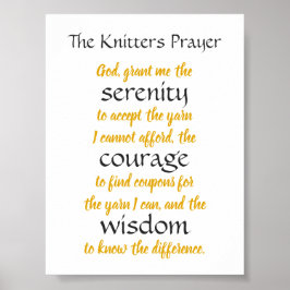 Póster Knitters Prayer Funny