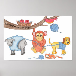 Póster Knitting - Don't Bother Me - I'm Knitting