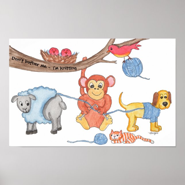 Póster Knitting - Don't Bother Me - I'm Knitting (Frente)