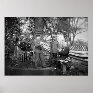 Póster Knitting patriótico WW1, años 1910