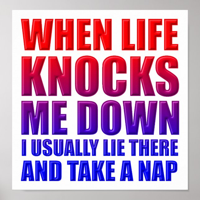 Póster Knock Down Nap Funny Poster (Frente)
