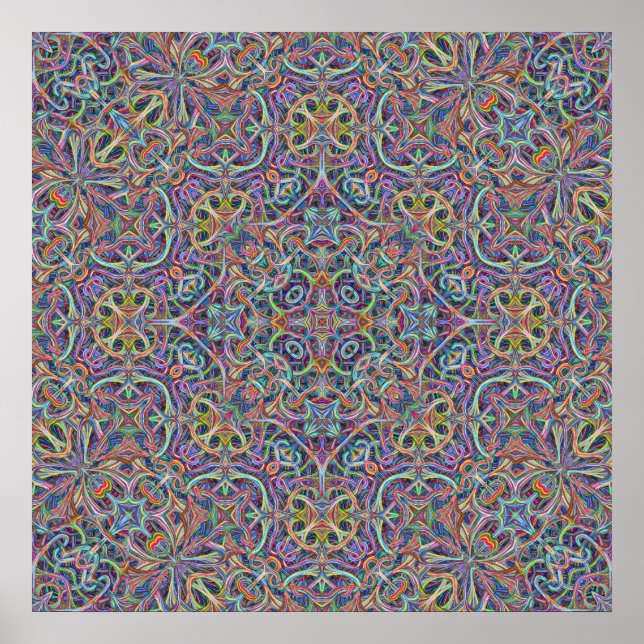 Póster Knortation Knexus Psychedelic Mandala Poster (Frente)