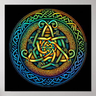 Póster Knot Celtic Colorful Knotwork