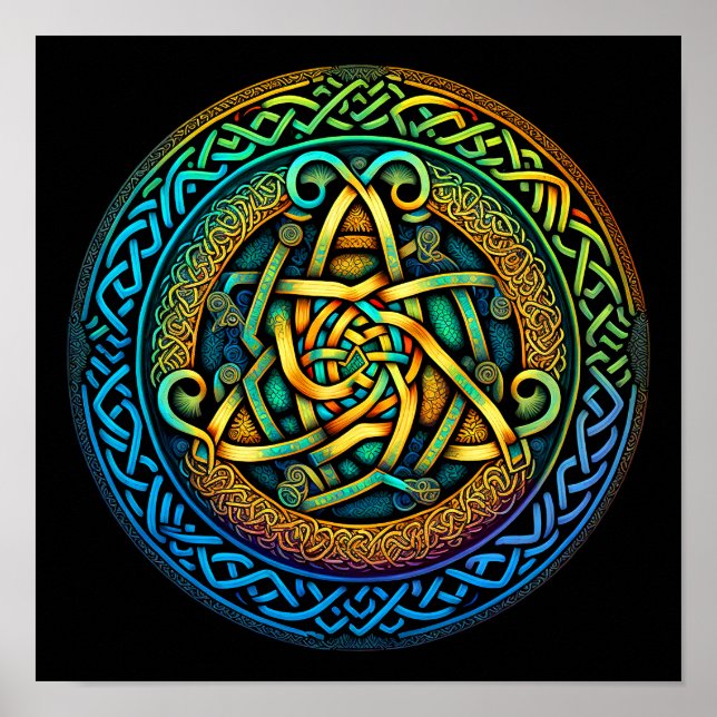 Póster Knot Celtic Colorful Knotwork (Frente)
