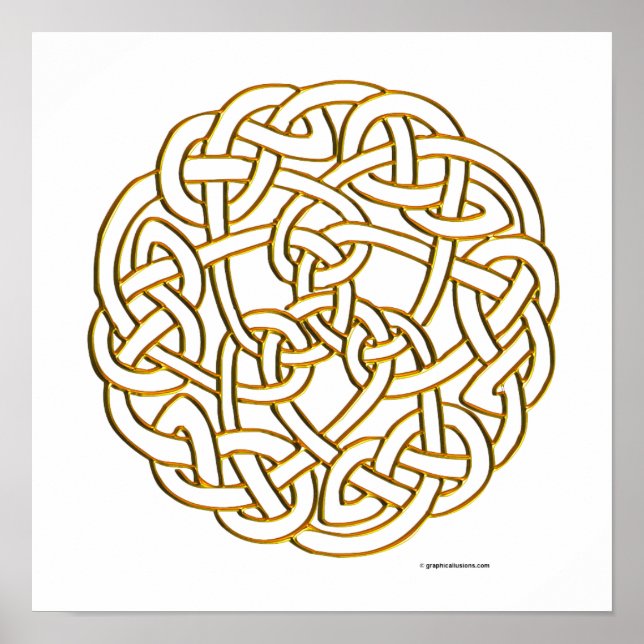 Póster Knot Celtic de oro (Frente)