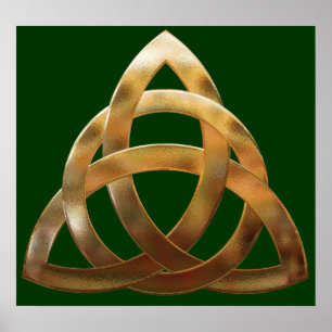 Póster Knot de Trinidad de oro celta