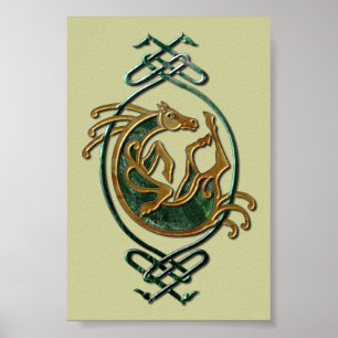 Póster Knotwork del caballo celta - Piedra