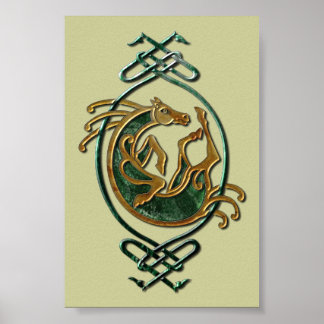 Póster Knotwork del caballo celta - Piedra