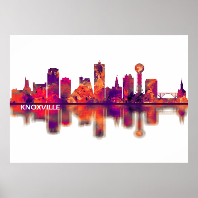 Póster Knoxville Tennessee Skyline (Frente)