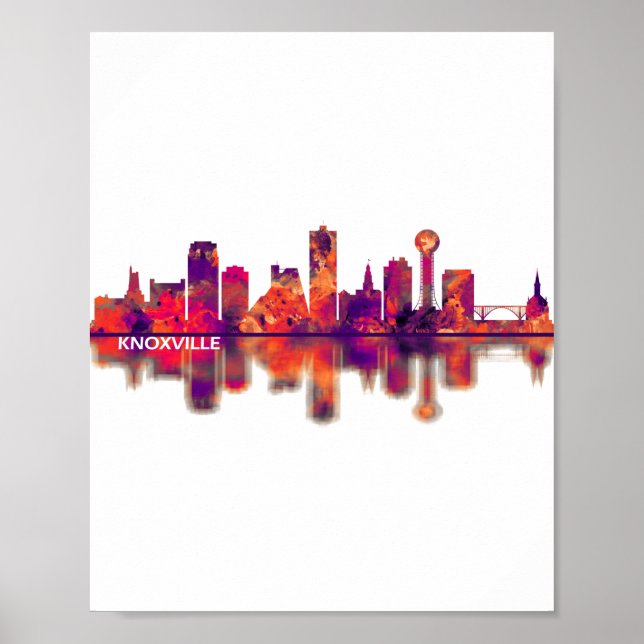 Póster Knoxville Tennessee Skyline (Frente)