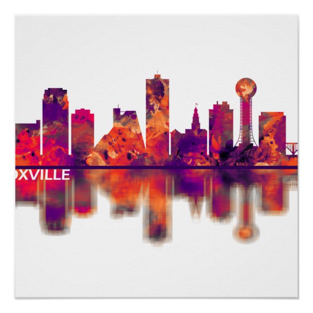Póster Knoxville Tennessee Skyline (Anverso)