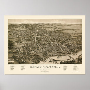 Póster Knoxville, TN Panoramic Map - 1886