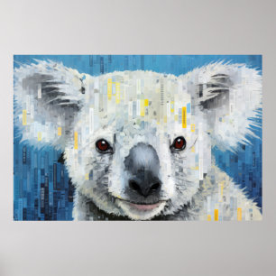 Póster Koala Animal Art Decour Paint Mosaic
