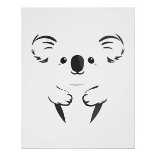 Póster Koala Arte Vector Animal Moderno Ciudad Urbana Grá