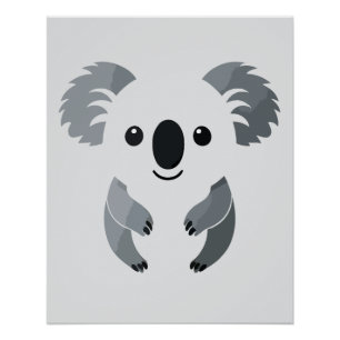 Póster Koala Arte Vector Animal Moderno Ciudad Urbana Grá