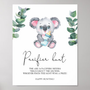 Póster Koala Bear - juego de búsqueda de chupete para bab