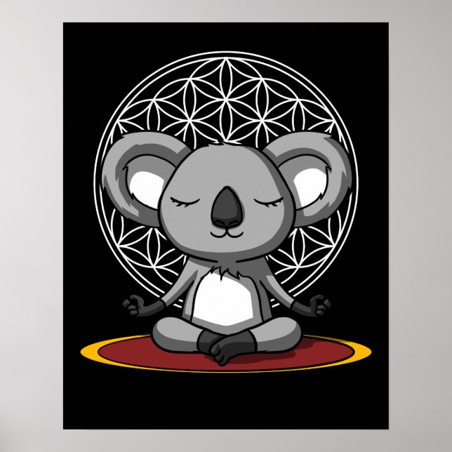 Póster Koala Bear Zen Yoga Meditación Animal (Frente)