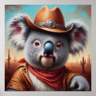Póster Koala Cowboy