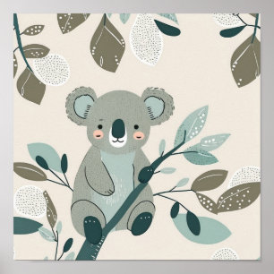 Póster Koala Cuteness Nursery