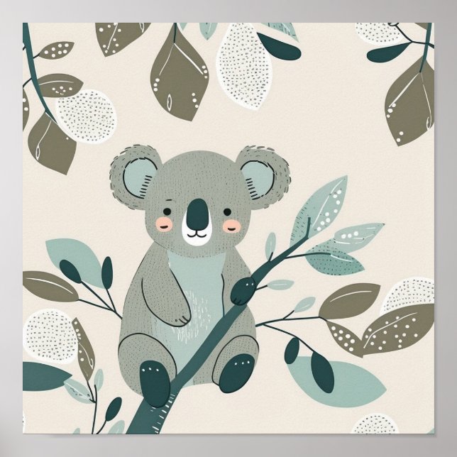 Póster Koala Cuteness Nursery (Frente)