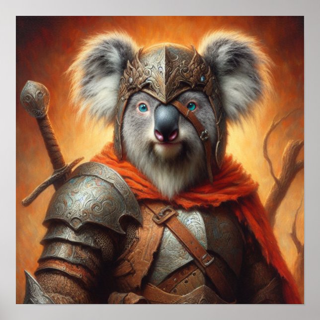 Póster Koala Fantasy Warrior (Frente)