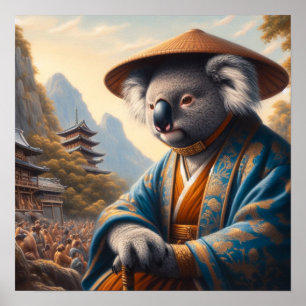 Póster Koala Japón antiguo