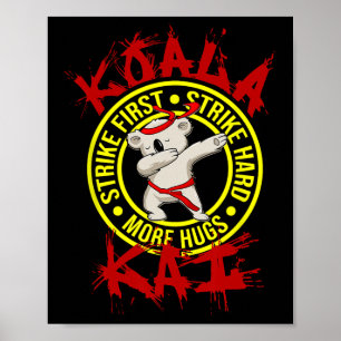Póster Koala Kai Divertido Karate Ninja Dojo Koala Abraza