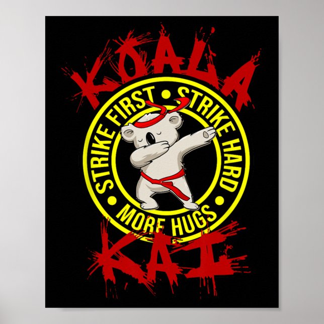 Póster Koala Kai Divertido Karate Ninja Dojo Koala Abraza (Frente)