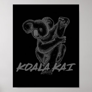Póster Koala Kai para adolescentes amantes del karate y l