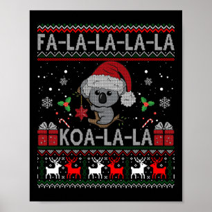 Póster Koala-la-la-Cute Koala tiene Navidades australiano
