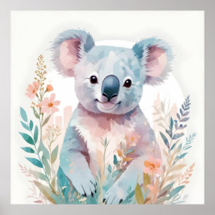 Póster Koala Vintage Animal Nature Environment Forest Art